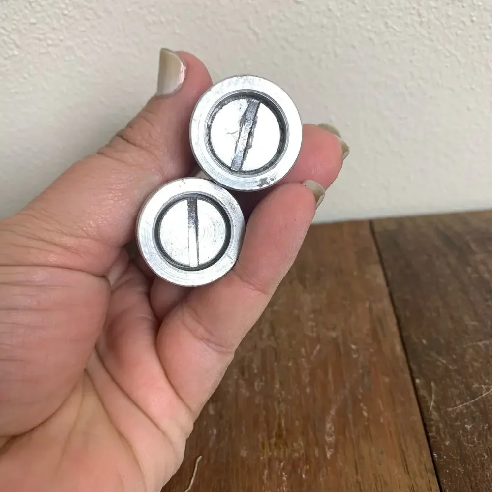 Vintage 50s MCM Art Deco Style Aluminum Salt and Pepper‎ Shakers